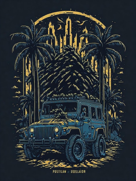 Jeep offroad 4x4 para design de logotipo de camiseta