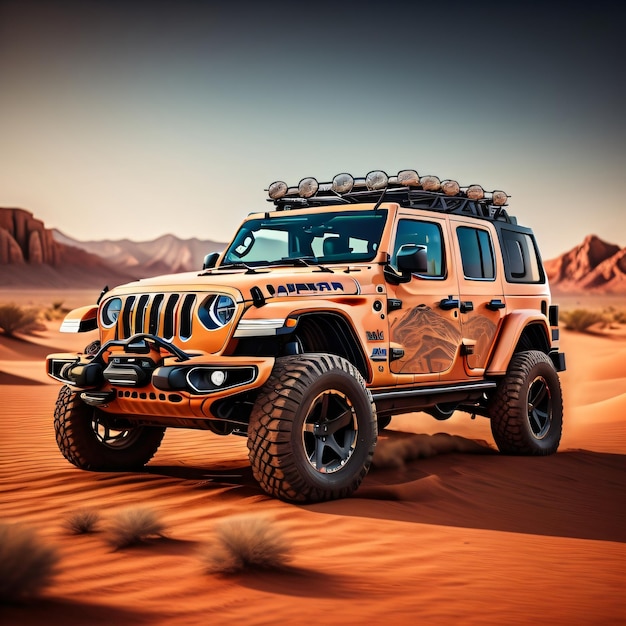 Un jeep con la palabra jeep en el frente.