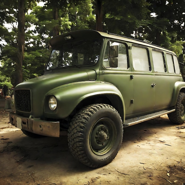 Foto un jeep verde