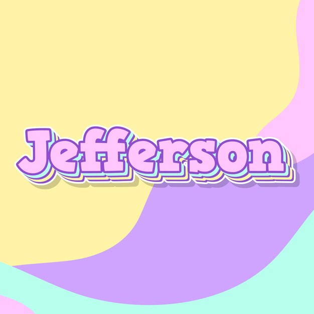 Jefferson tipografia design 3d texto bonito palavra foto de fundo legal jpg