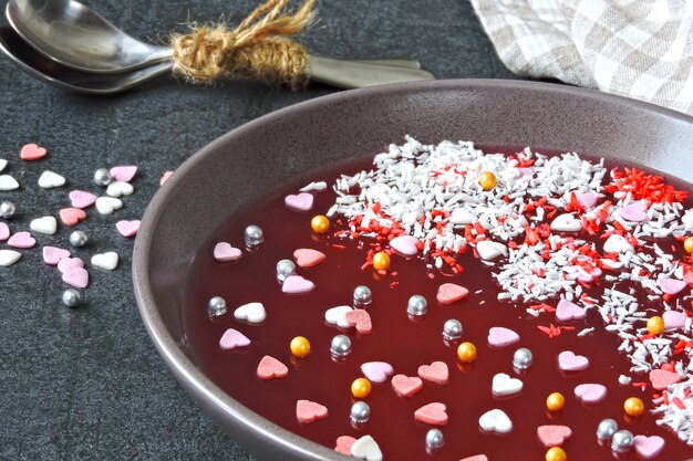 Jelly Bowl zum Valentinstag.