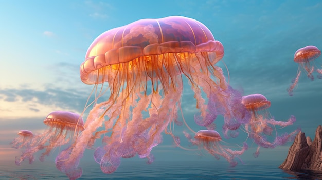 Jelly fish colorido ai generativo