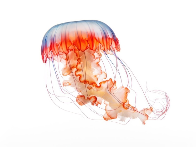 Jellyfish Studio Shot Isolado em Fundo Branco Claro IA Generativa