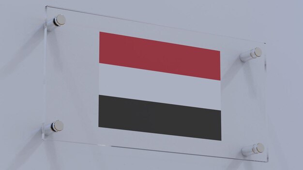 Foto jemen-flagge-logo-platte mit neonbeleuchtung