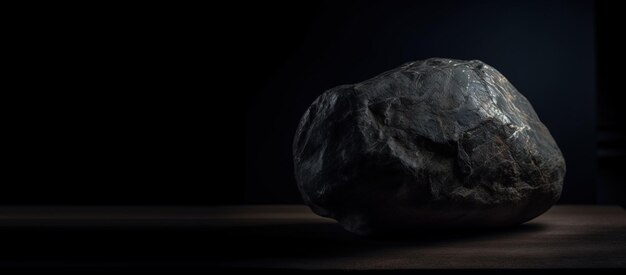 Jeremejevit ist ein seltener Edelstein Eremeit auf einem schwarzen Hintergrund, der von KI generiert wurde.