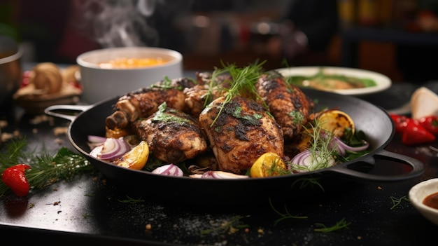 Jerk Chicken, ein jamaikanisches würziges Grillfleischgericht