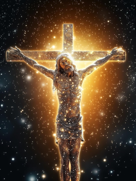 Foto jesucristo crucificado en la cruz generativo ai