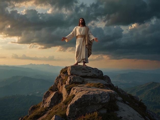 Jesucristo bajo las montañas