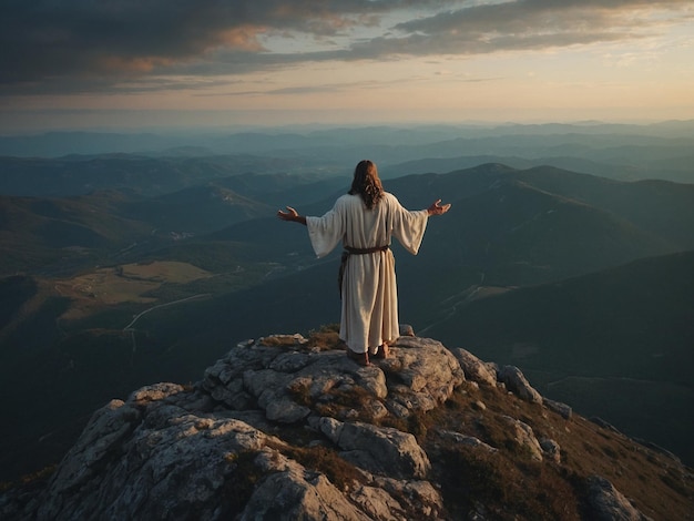 Jesucristo bajo las montañas