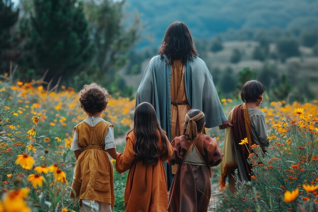 Foto jesucristo con los niños