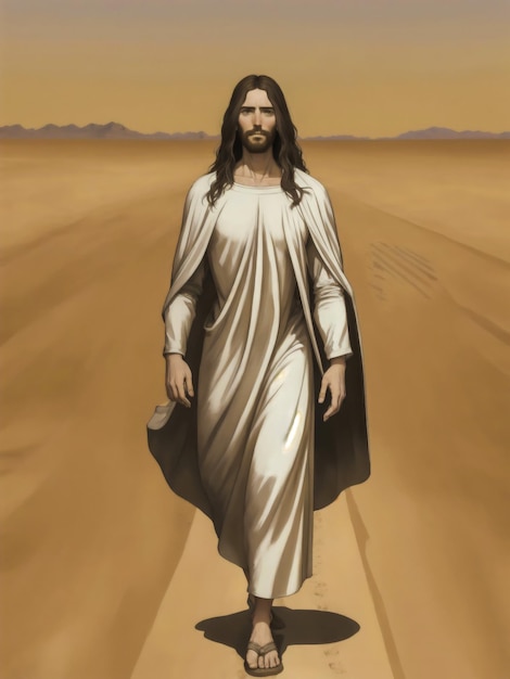 Jesus andando no deserto