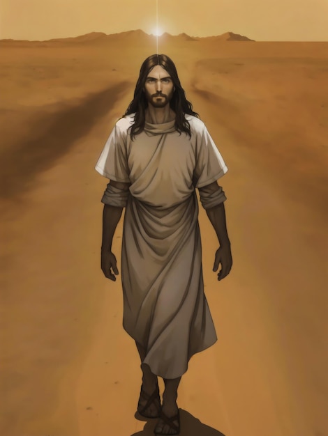 Jesus andando no deserto