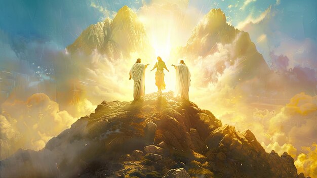 Foto jesus brilha na montanha