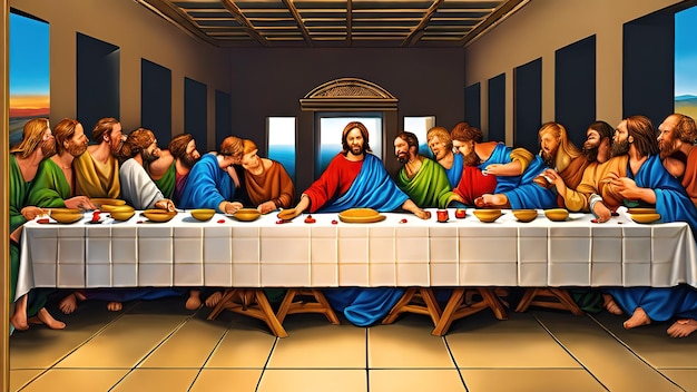 Jesus celebra a Páscoa ilustração da quinta-feira grande