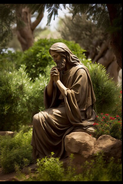 Foto jesus christus betet im garten der oliven