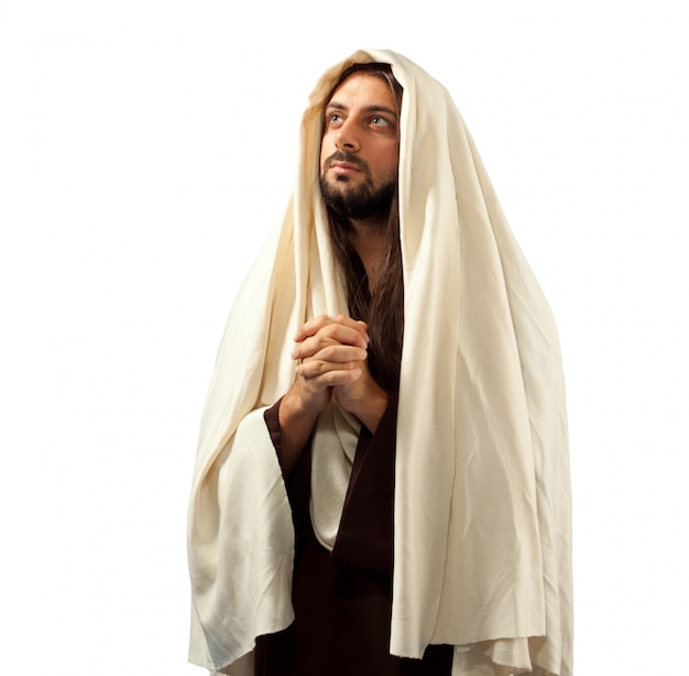 Jesus Christus betet mit gefalteten Händen
