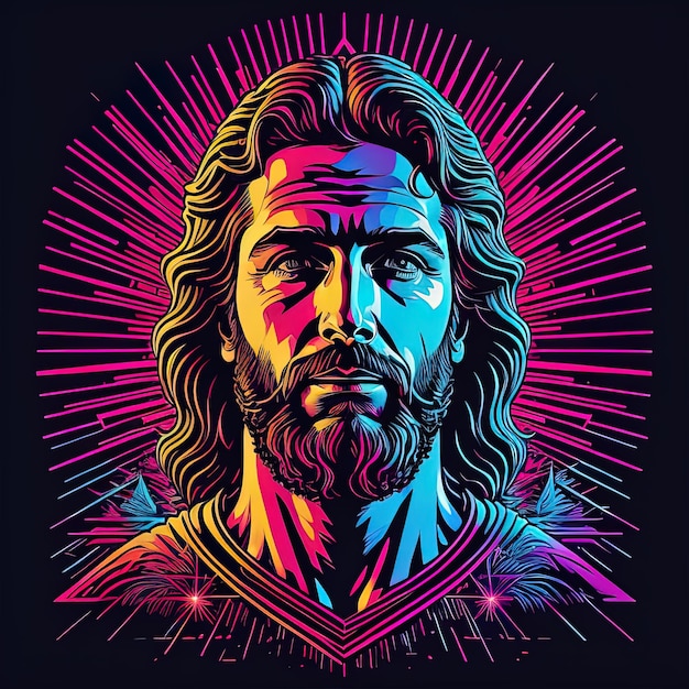 Jesus Christus bunter Illustrationsvektorstil