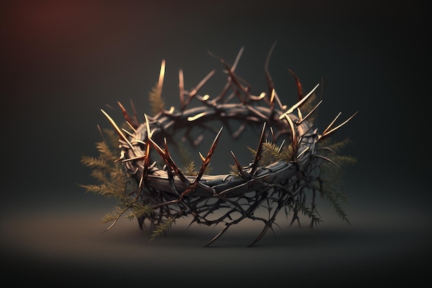 Jesus Christus mit Dornenkrone Ostern Kreuzigungs- oder Auferstehungskonzept Er ist auferstandenes religiöses ostern und Karfreitag Retter der Menschheit