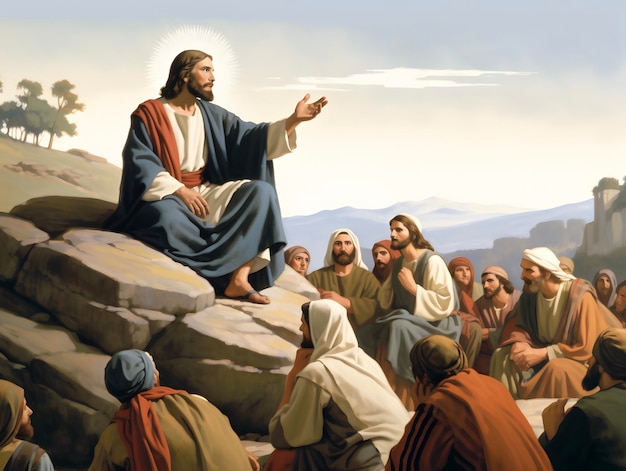 Jesus Christus verbreitet seine Lehre bei den Menschen