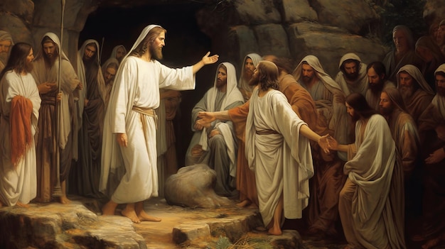 Jesus com Lázaro Uma Cena Milagrosa