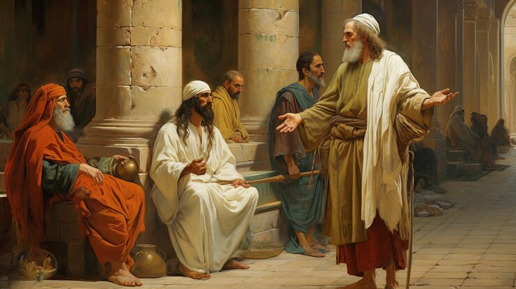 Foto jesus com os fariseus