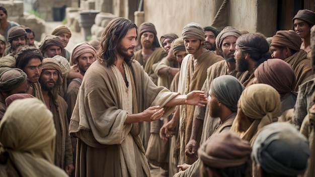 Foto jesus com os leprosos uma cena compassiva