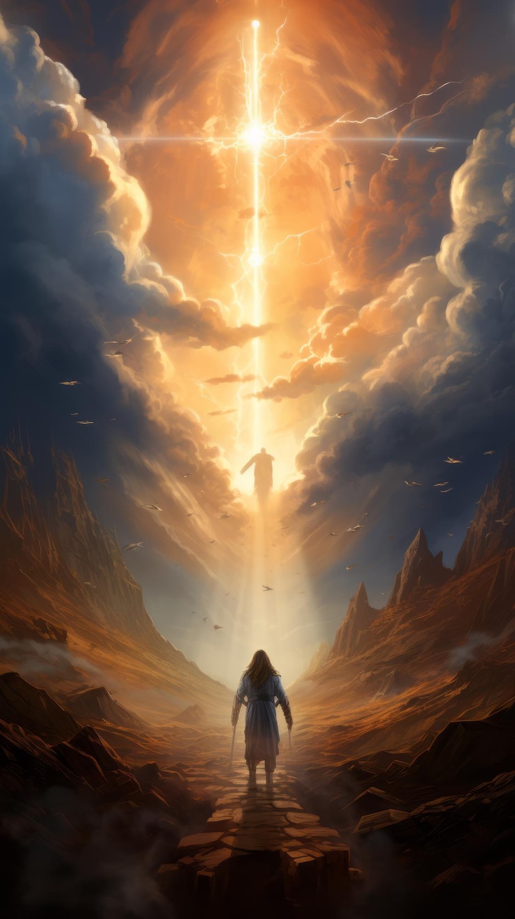 Foto jesús desciende del cielo