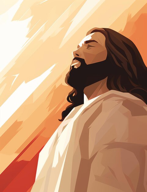 Jesus está olhando para o sol nesta ilustração