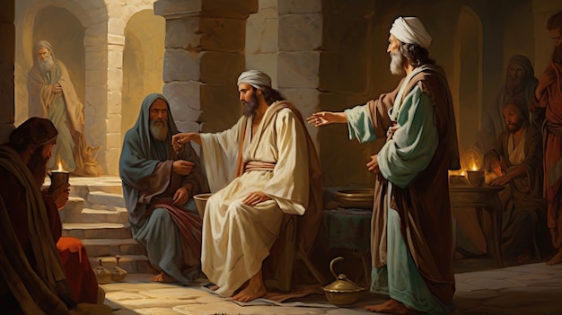 Jesús con los fariseos