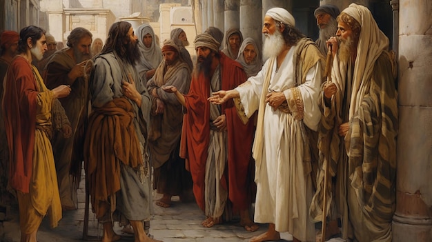 Jesús con los fariseos