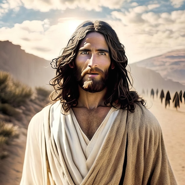Jesus in biblischer Landschaft