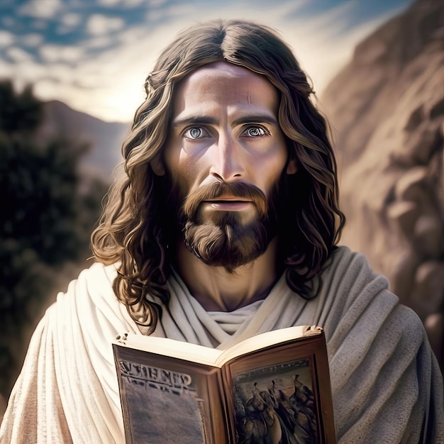 Jesus in biblischer Landschaft