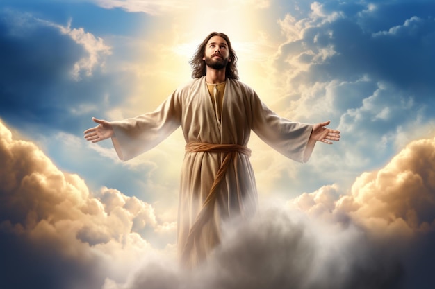 Jesus in den Wolken HD-Hintergrundbilder