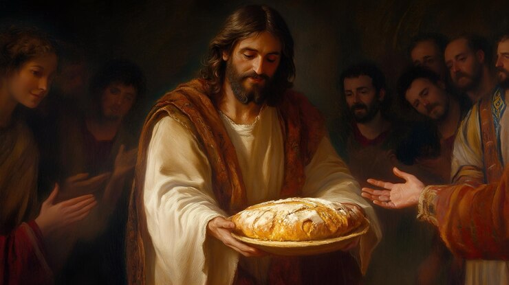 Foto jesus oferece o pão da vida