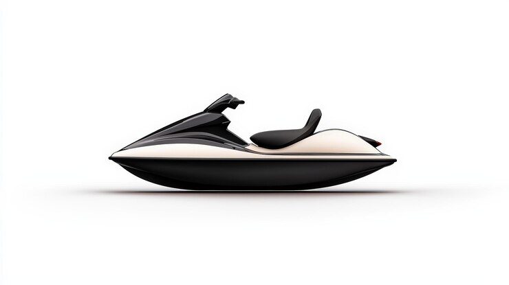 Jet ski en un fondo blanco aislado que muestra su diseño elegante y características modernas