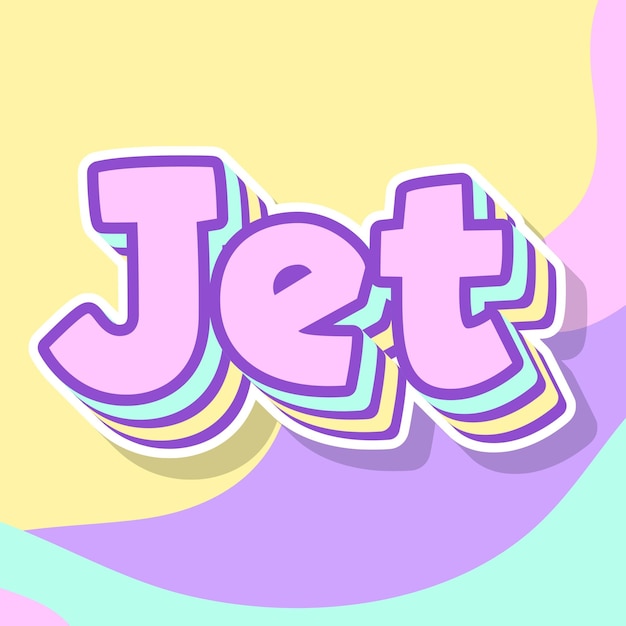 Foto jet tipografía diseño 3d texto lindo palabra cool foto de fondo jpg