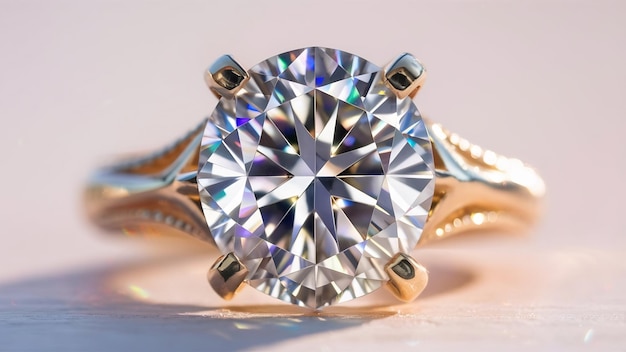 Jewelry anel de casamento de diamante em close-up