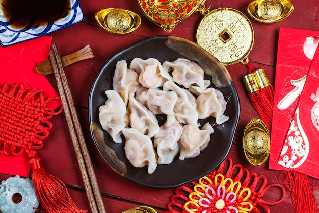 Jiaozi chinês alimento do ano novo