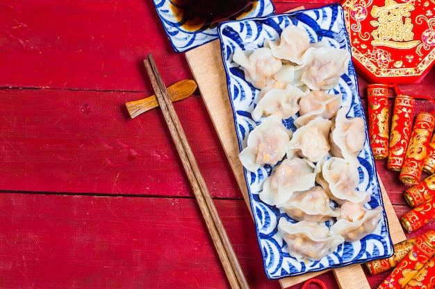 Jiaozi chinês alimento do ano novo