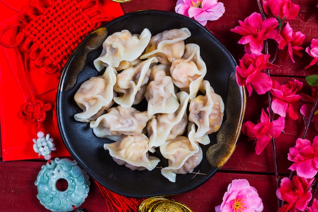 Jiaozi chinês alimento do ano novo