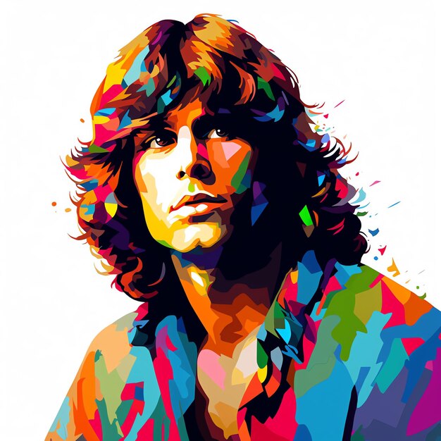 JIM MORRISON retrato en papel de papel