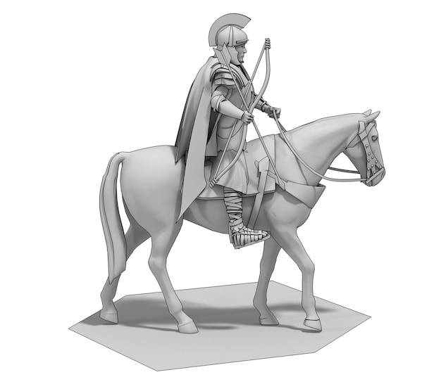 Foto jinete, guerrero, a caballo, 3d, interpretación, 3d, ilustración
