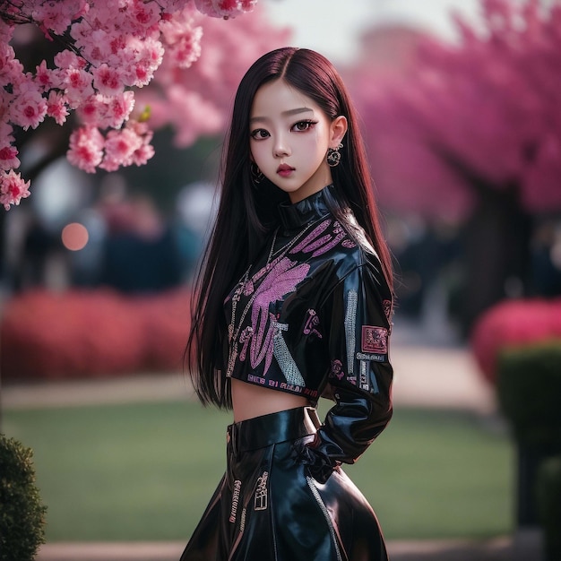 Jisoo estético e sincero vestindo rosa preto