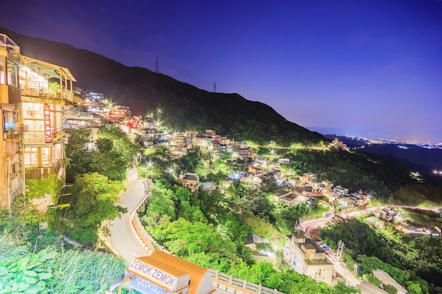 Jiufen village un pueblo de montaña en Taipei que es famoso por casas de té en Taipei, Taiw