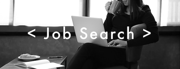 Job Search Businessman Internet Online kommen Sie zu uns