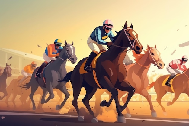 Jockey de carreras de caballos ejecutar Generar Ai
