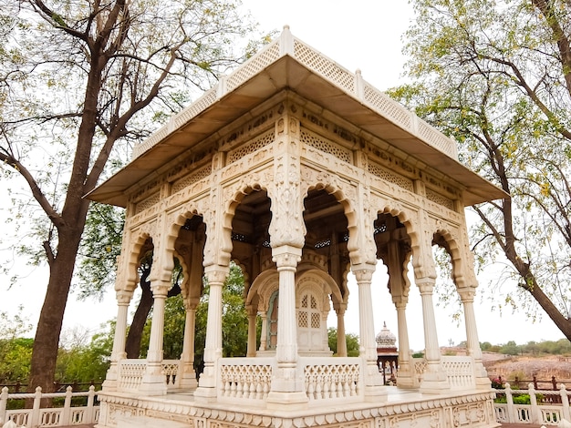 Jodhpur índia bela vista do mausoléu de jaswant thada em jodhpur detalhes da arquitetura