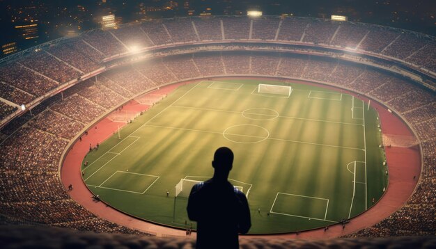 joga futebol num estádio