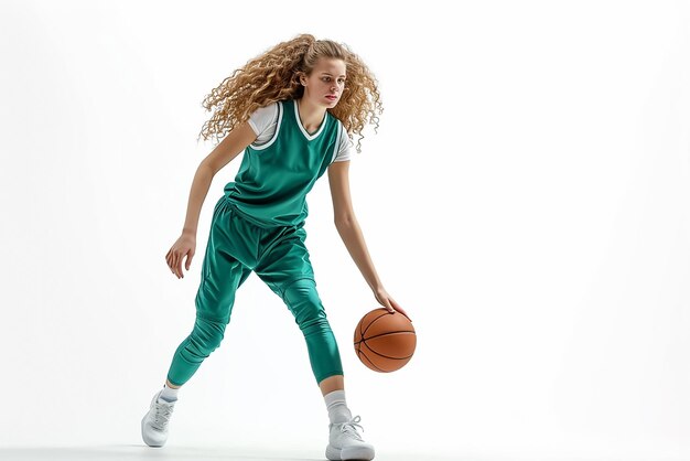 Jogador de basquete isolado em fundo branco