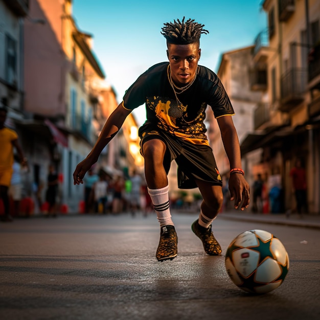 Foto jogador de futebol de rua photo